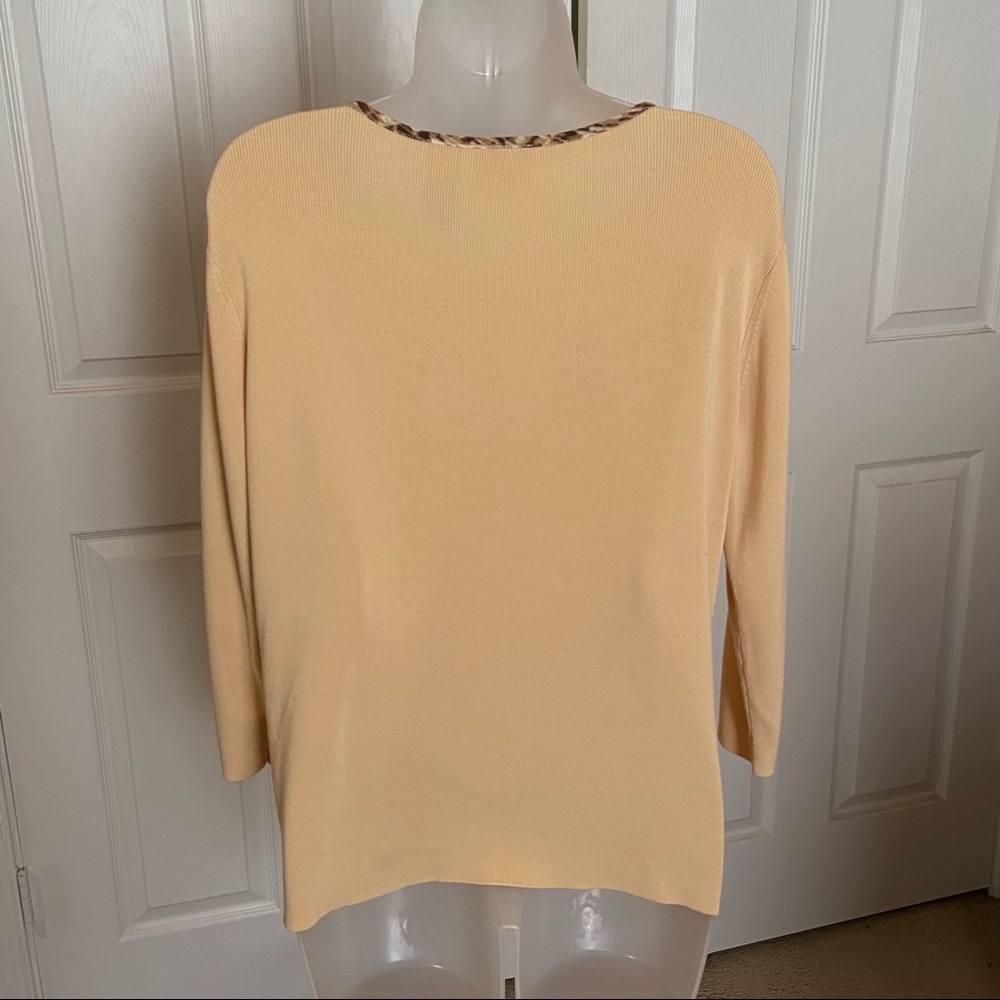 Villager A Liz Claiborne Co 1-Piece Sweater Beige Brown Sz Lrg - Picture 2 of 12